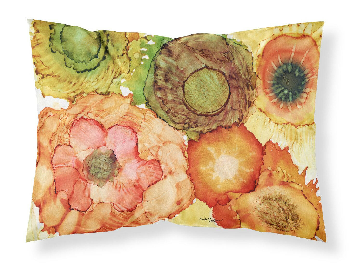 Abstract Flowers Blossoms Standard Pillowcase Lightweight Super Soft Easy Care Decorative Artwork Pillowcase, Standard