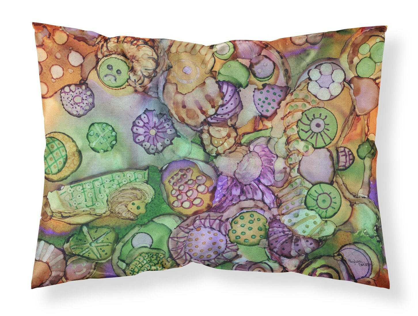 Abstract in Purple Green and Orange Standard Pillowcase Lightweight Super Soft Easy Care Decorative Artwork Pillowcase, Standard