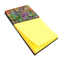Abstract in Purple Green and Orange Watercolor Sticky Note Holder Refillable Dispenser Desk Accessory 3x3 Pad Gift