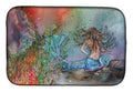 Brunette Mermaid Water Fantasy Dish Drying Mat Absorbent Dish Drying Mat Pad for Kitchen Counter Dish Drainer Mat for Countertop, 14 x 21", Multicolor
