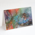 Brunette Mermaid Water Fantasy Greeting Cards Pack of 8 Blank Cards with Envelopes Whimsical A7 Size 5x7