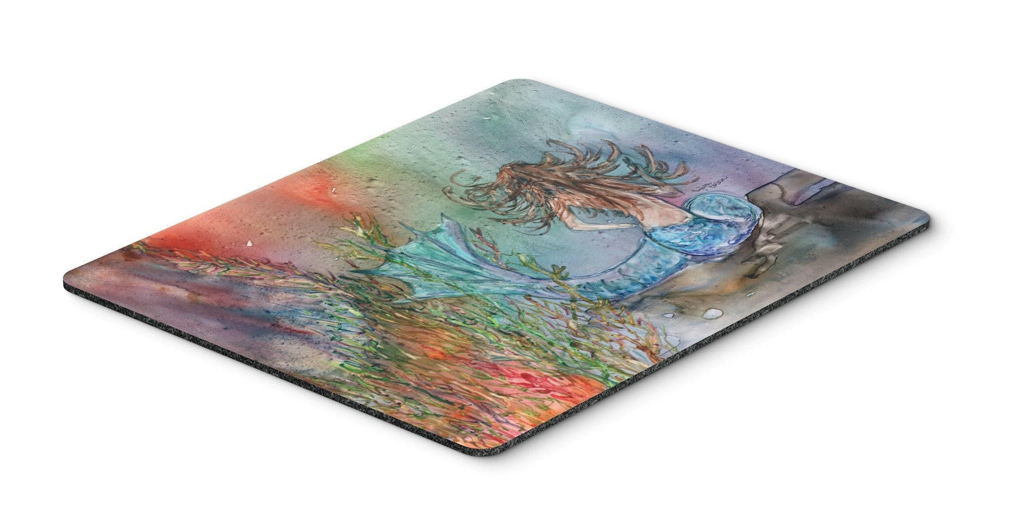 Brunette Mermaid Water Fantasy Mouse Pad, Heat Resistant Trivet Hot Pad , Non Slip Rubber Desk Mat, Kitchen Counter Protector, Home Office Decor Gift