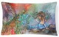Brunette Mermaid Water Fantasy Decorative Throw Pillow 12x16 Indoor Outdoor Accent Cushion, Fabric Cover with Insert for Sofa, Bed, Porch & Living Room