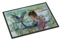 Brunette Mermaid Coral Fantasy Doormat Indoor Outdoor 18H X 27W Front Door Mat Rugs for Entryway, Non Slip Washable