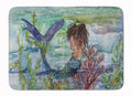 Brunette Mermaid Coral Fantasy Memory Foam Kitchen Mat Machine Washable Anti-Fatigue Cushion Comfort Bath or Kitchen Rug