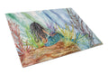 Black Haired Mermaid Water Fantasy Cutting Board Tempered Glass Kitchen Cutting Surface, Heat Resistant Chopping, Non-Slip Feet, Food Prep & Serving