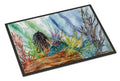 Black Haired Mermaid Water Fantasy Doormat Indoor Outdoor 18H X 27W Front Door Mat Rugs for Entryway, Non Slip Washable