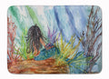 Black Haired Mermaid Water Fantasy Memory Foam Kitchen Mat Machine Washable Anti-Fatigue Cushion Comfort Bath or Kitchen Rug