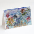 Abstract Mermaid Water Fantasy Greeting Cards Pack of 8 Blank Cards with Envelopes Whimsical A7 Size 5x7