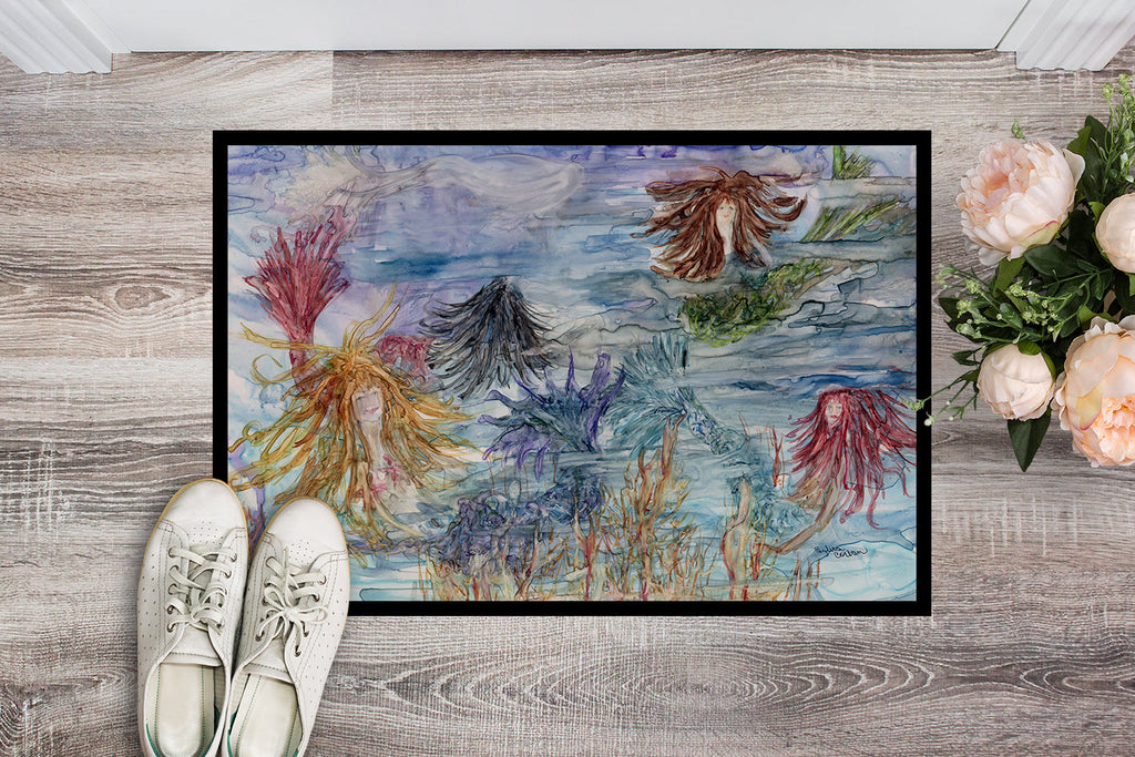Abstract Mermaid Water Fantasy Doormat Indoor Outdoor 24H X 36W Front Door Mat Rugs for Entryway, Non Slip Washable Low Pile,