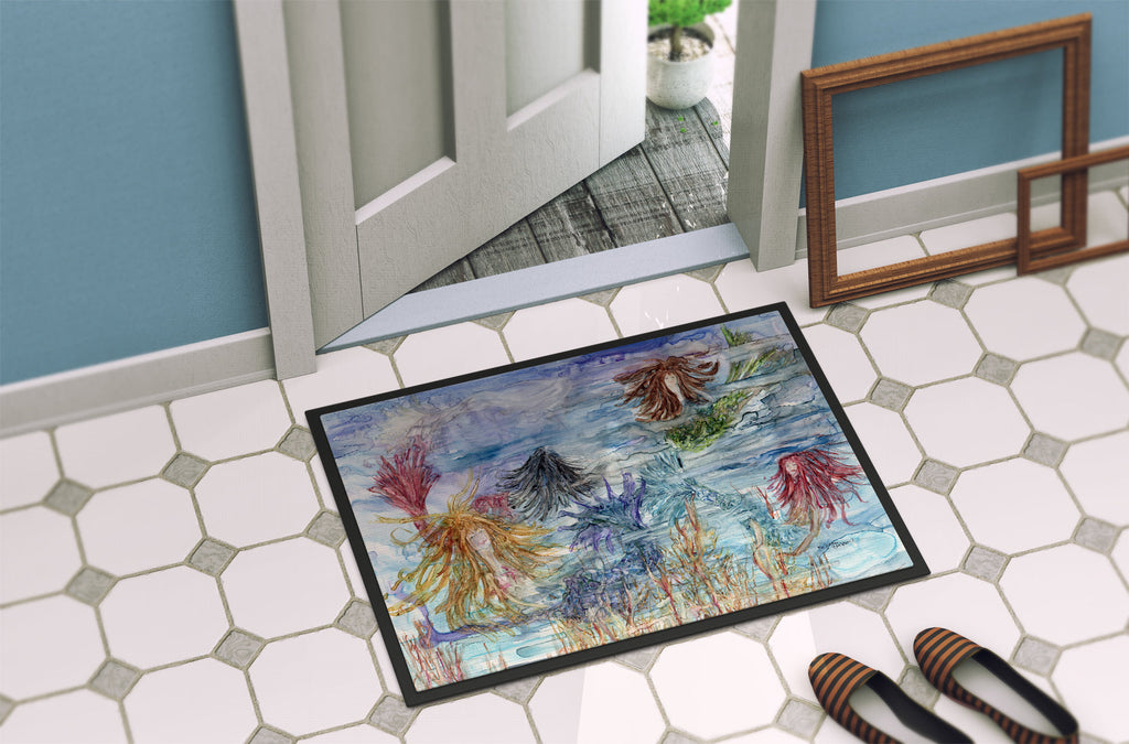 Abstract Mermaid Water Fantasy Doormat Indoor Outdoor 24H X 36W Front Door Mat Rugs for Entryway, Non Slip Washable Low Pile,