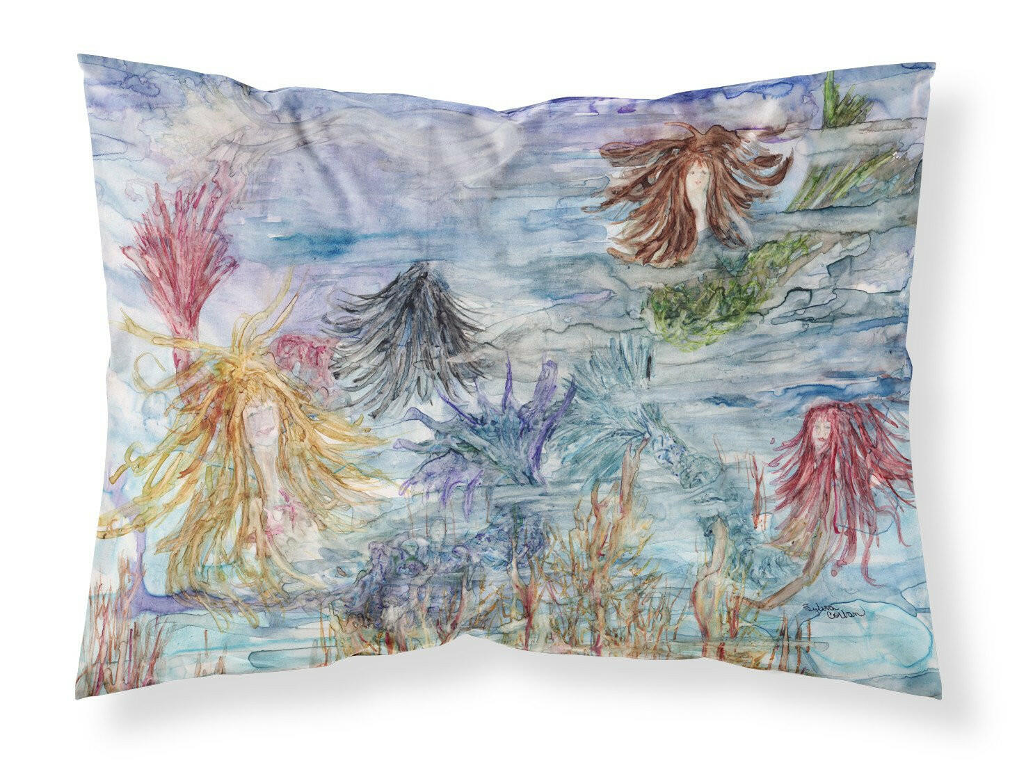 Abstract Mermaid Water Fantasy Standard Pillowcase Lightweight Super Soft Easy Care Decorative Artwork Pillowcase, Standard