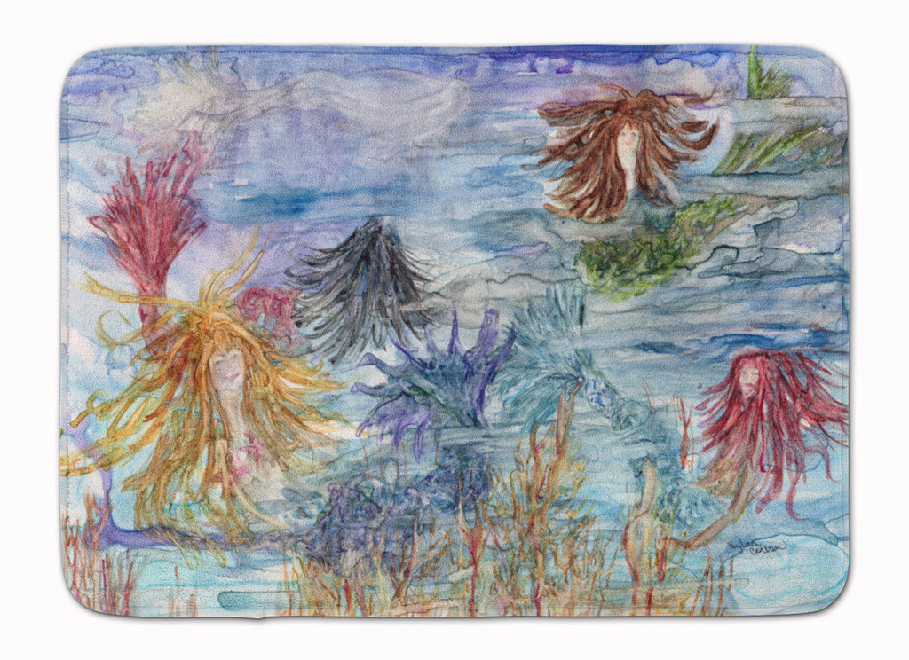 Abstract Mermaid Water Fantasy Memory Foam Kitchen Mat Machine Washable Anti-Fatigue Cushion Comfort Bath or Kitchen Rug