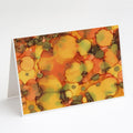 Abstract in Orange and Greens Greeting Cards Pack of 8 Blank Cards with Envelopes Whimsical A7 Size 5x7