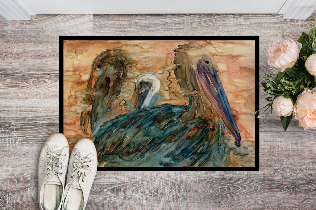 Abstract Pelicans Doormat Indoor Outdoor 24H X 36W Front Door Mat Rugs for Entryway, Non Slip Washable Low Pile,