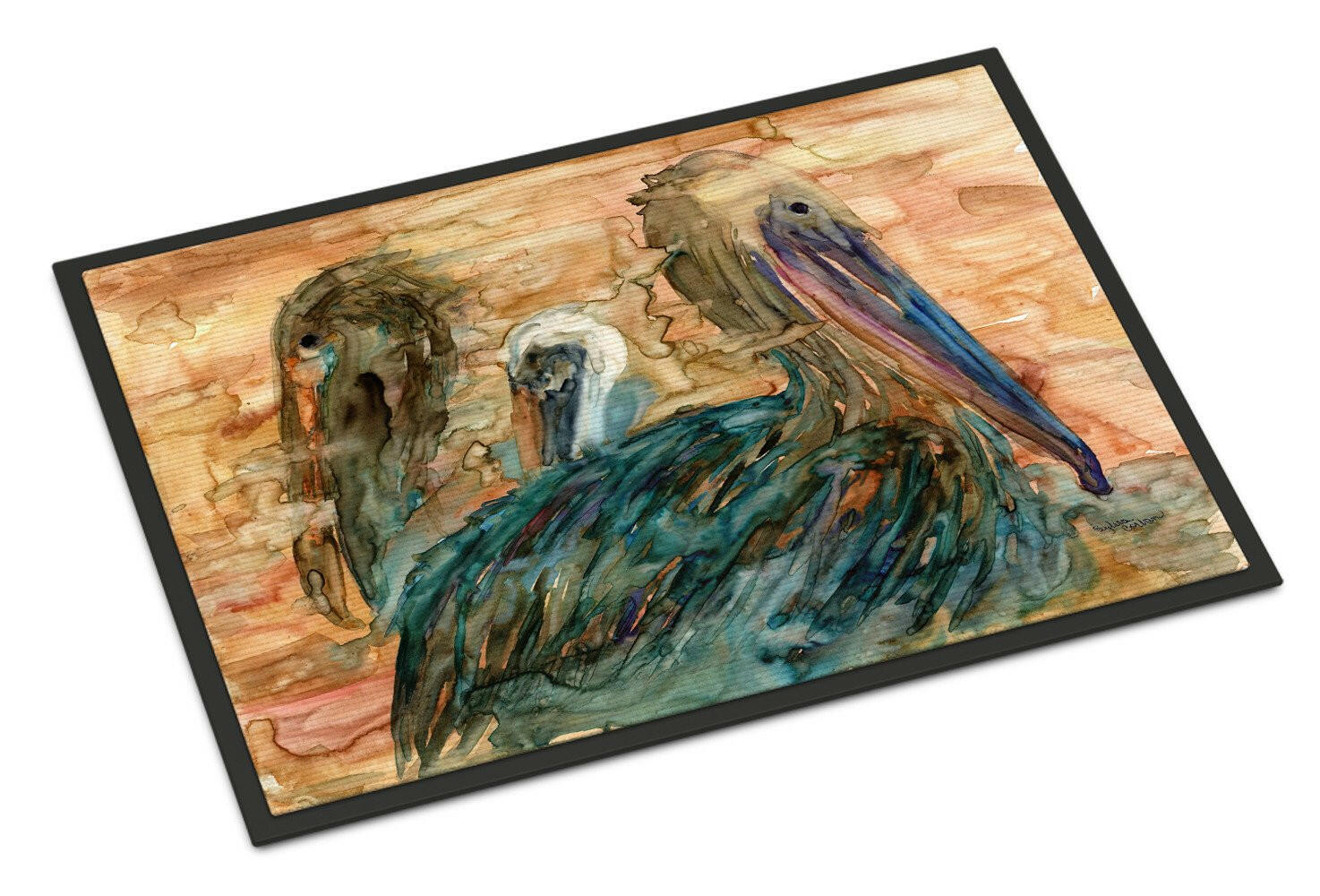 Abstract Pelicans Doormat Indoor Outdoor 18H X 27W Front Door Mat Rugs for Entryway, Non Slip Washable