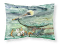 Watery Pelican, Shrimp, Crab and Oysters Standard Pillowcase Lightweight Super Soft Easy Care Decorative Artwork Pillowcase, Standard