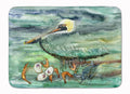 Watery Pelican, Shrimp, Crab and Oysters Memory Foam Kitchen Mat Machine Washable Anti-Fatigue Cushion Comfort Bath or Kitchen Rug