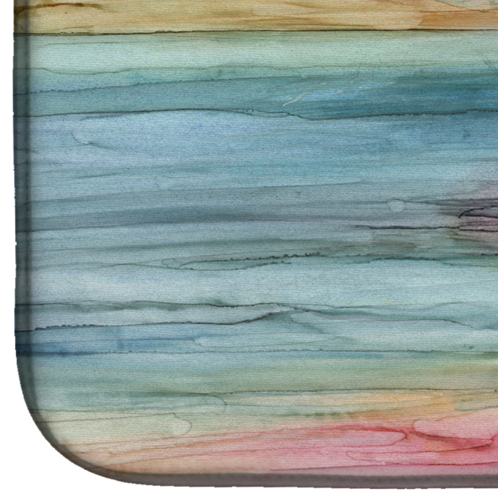 Abstract Rainbow Dish Drying Mat Absorbent Dish Drying Mat Pad for Kitchen Counter Dish Drainer Mat for Countertop, 14 x 21", Multicolor