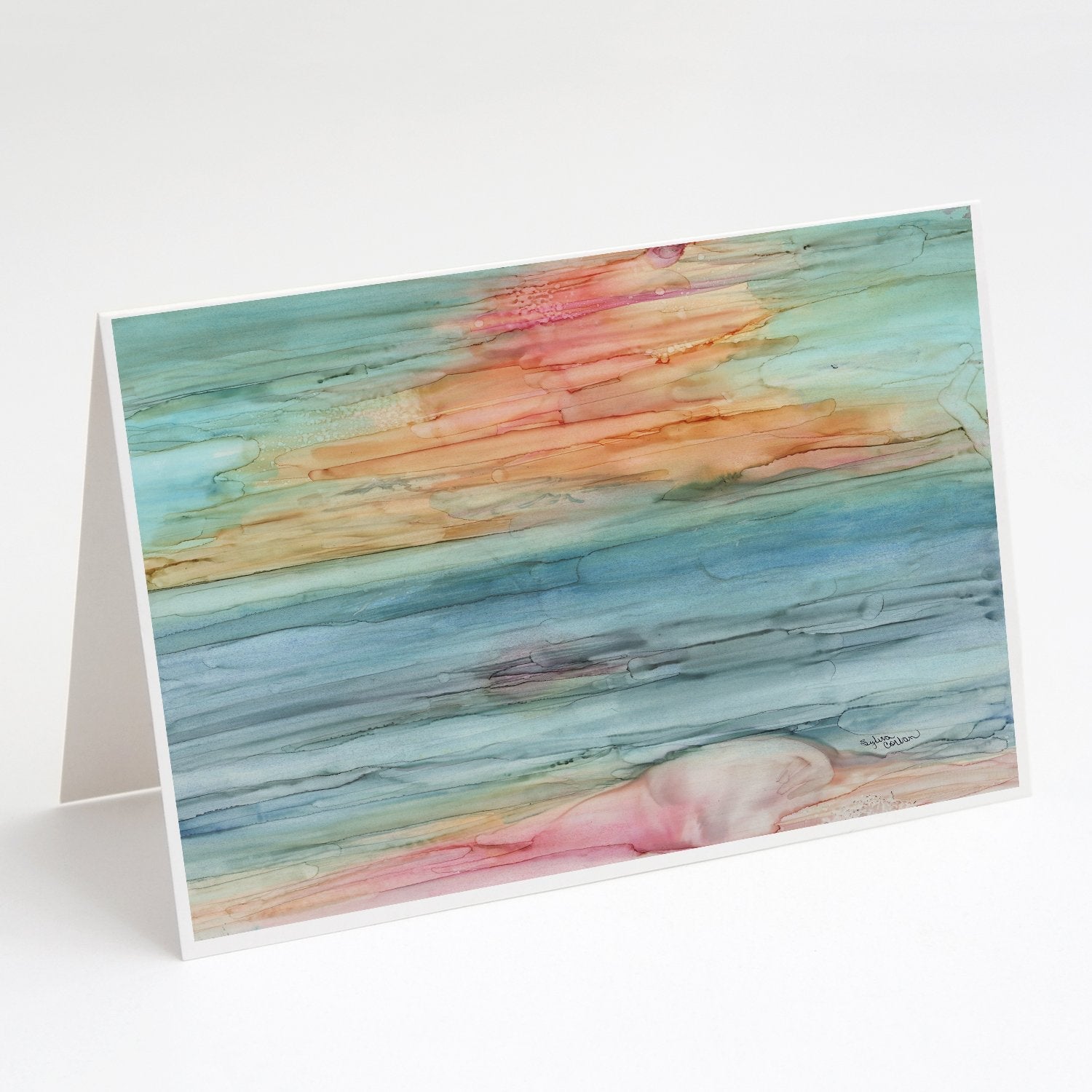 Abstract Rainbow Greeting Cards Pack of 8 Blank Cards with Envelopes Whimsical A7 Size 5x7