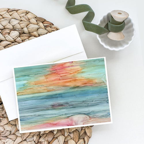 Abstract Rainbow Greeting Cards Pack of 8 Blank Cards with Envelopes Whimsical A7 Size 5x7