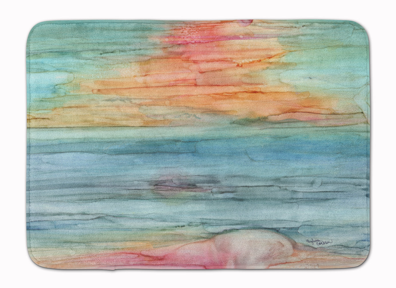 Abstract Rainbow Memory Foam Kitchen Mat Machine Washable Anti-Fatigue Cushion Comfort Bath or Kitchen Rug