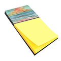 Abstract Rainbow Watercolor Sticky Note Holder Refillable Dispenser Desk Accessory 3x3 Pad Gift