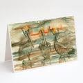 Pelicans on their perch Abstract Greeting Cards Pack of 8 Blank Cards with Envelopes Whimsical A7 Size 5x7
