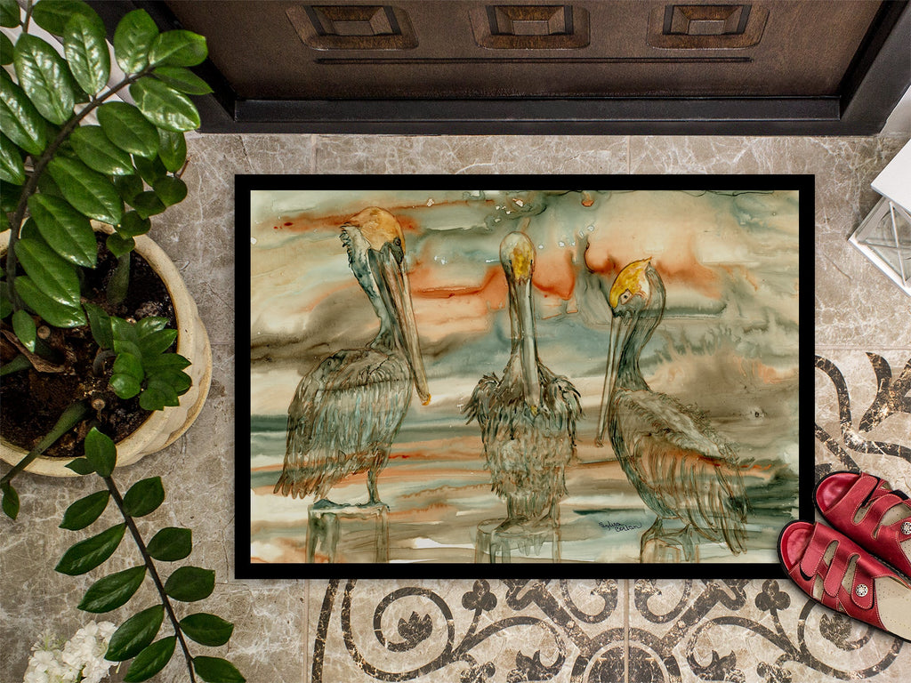 Pelicans on their perch Abstract Doormat Indoor Outdoor 24H X 36W Front Door Mat Rugs for Entryway, Non Slip Washable Low Pile,