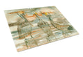 Pelicans on their perch Abstract Cutting Board Tempered Glass Kitchen Cutting Surface, Heat Resistant Chopping, Non-Slip Feet, Food Prep & Serving