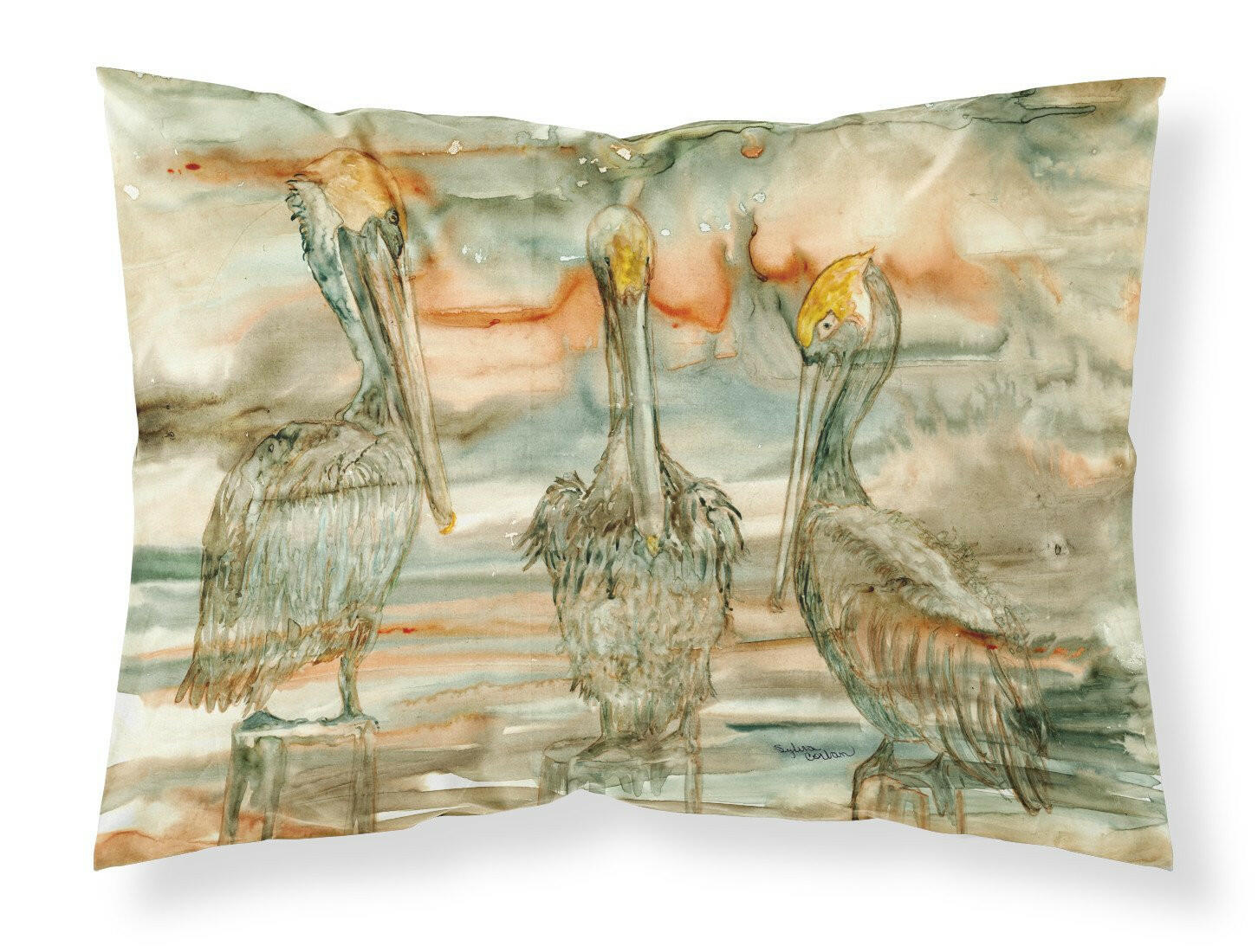 Pelicans on their perch Abstract Standard Pillowcase Lightweight Super Soft Easy Care Decorative Artwork Pillowcase, Standard