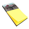 Red Bird Feeding Watercolor Sticky Note Holder Refillable Dispenser Desk Accessory 3x3 Pad Gift