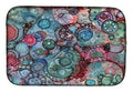 Abstract in Reds and Blues Dish Drying Mat Absorbent Dish Drying Mat Pad for Kitchen Counter Dish Drainer Mat for Countertop, 14 x 21", Multicolor