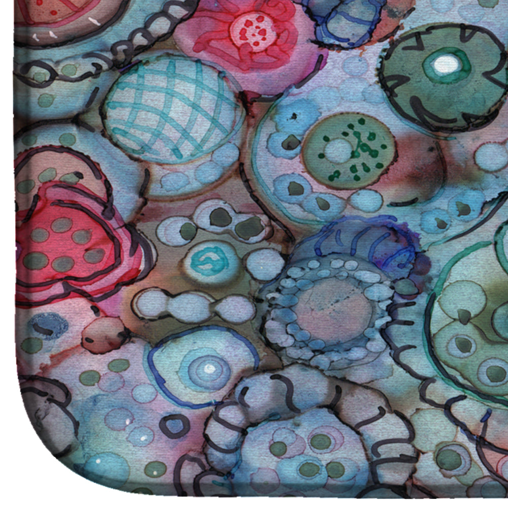 Abstract in Reds and Blues Dish Drying Mat Absorbent Dish Drying Mat Pad for Kitchen Counter Dish Drainer Mat for Countertop, 14 x 21", Multicolor
