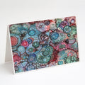 Abstract in Reds and Blues Greeting Cards Pack of 8 Blank Cards with Envelopes Whimsical A7 Size 5x7
