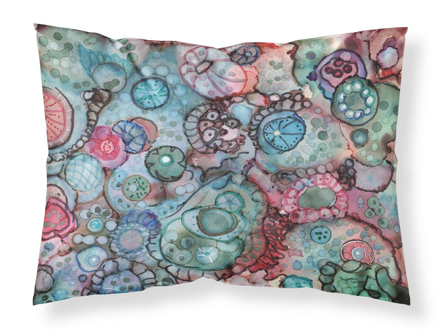 Abstract in Reds and Blues Standard Pillowcase Lightweight Super Soft Easy Care Decorative Artwork Pillowcase, Standard