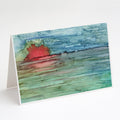 Abstract Sunset on the Water Greeting Cards Pack of 8 Blank Cards with Envelopes Whimsical A7 Size 5x7
