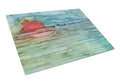 Abstract Sunset on the Water Cutting Board Tempered Glass Kitchen Cutting Surface, Heat Resistant Chopping, Non-Slip Feet, Food Prep & Serving