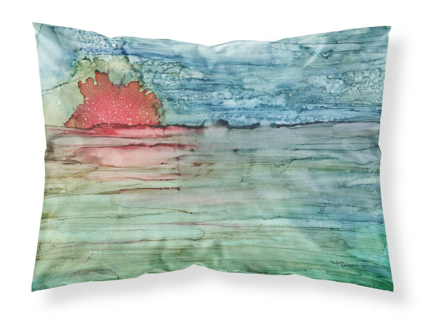 Abstract Sunset on the Water Standard Pillowcase Lightweight Super Soft Easy Care Decorative Artwork Pillowcase, Standard