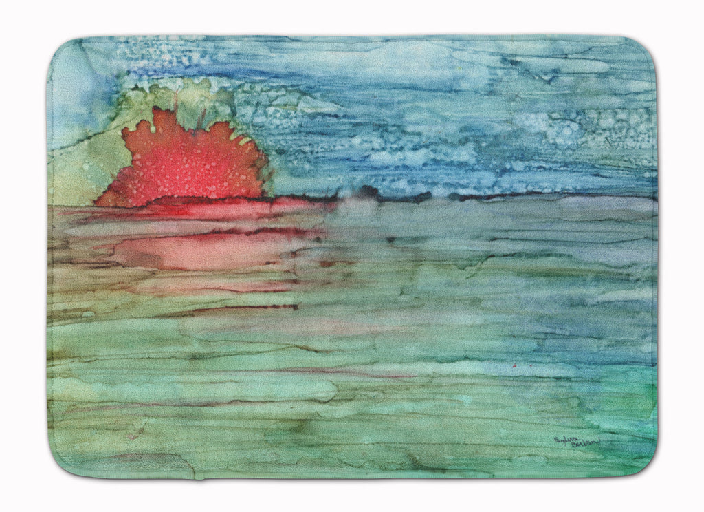 Abstract Sunset on the Water Memory Foam Kitchen Mat Machine Washable Anti-Fatigue Cushion Comfort Bath or Kitchen Rug