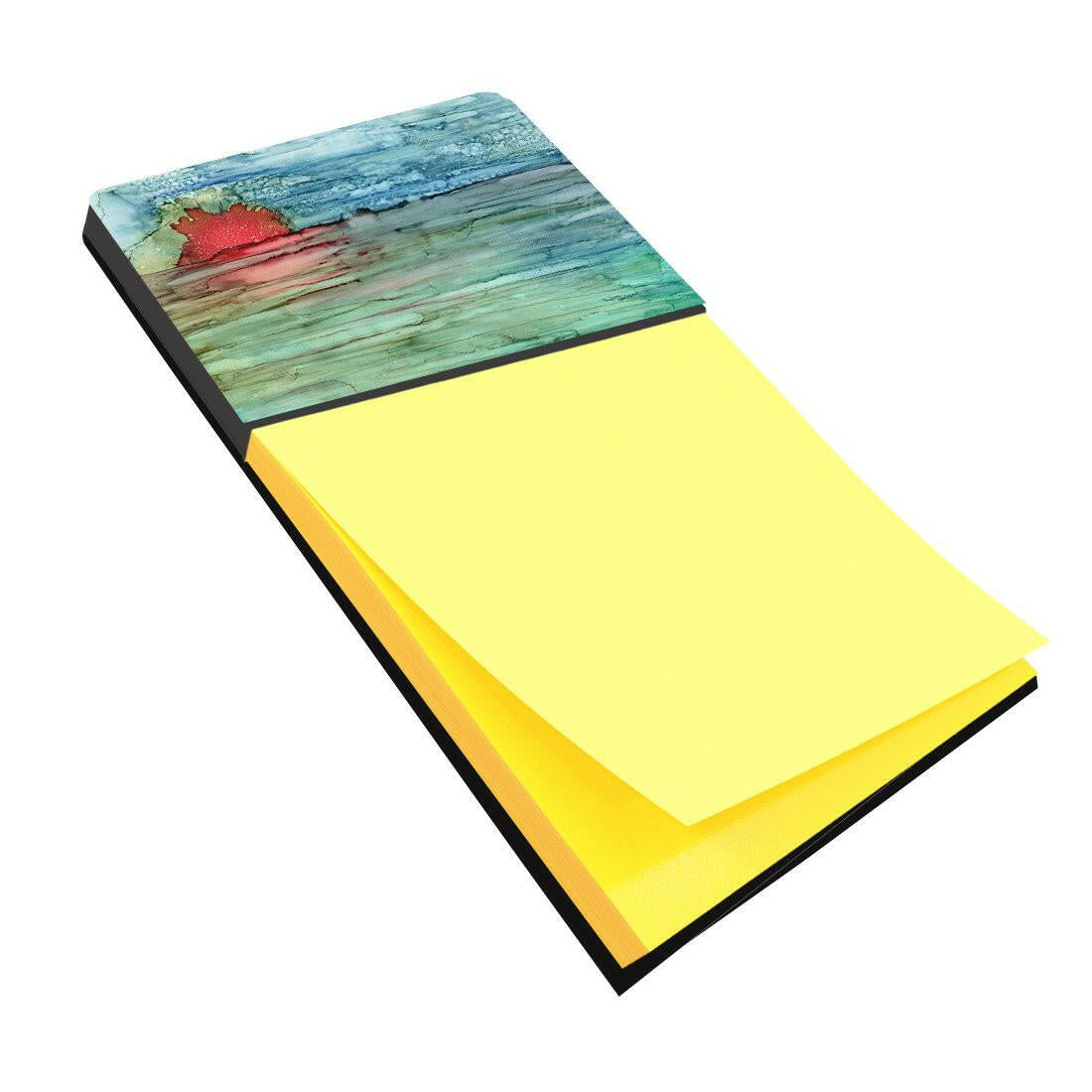 Abstract Sunset on the Water Watercolor Sticky Note Holder Refillable Dispenser Desk Accessory 3x3 Pad Gift