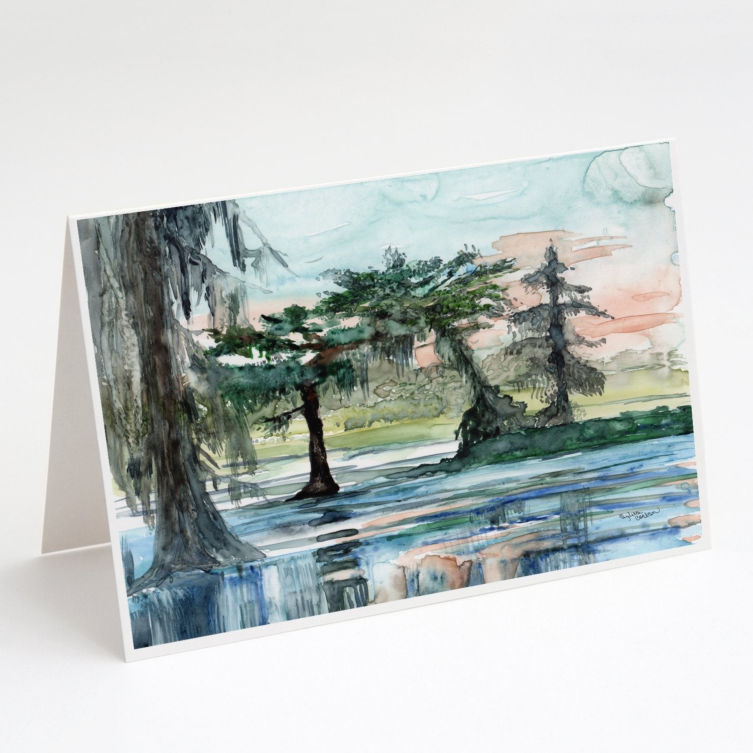In the Swamp Greeting Cards Pack of 8 Blank Cards with Envelopes Whimsical A7 Size 5x7