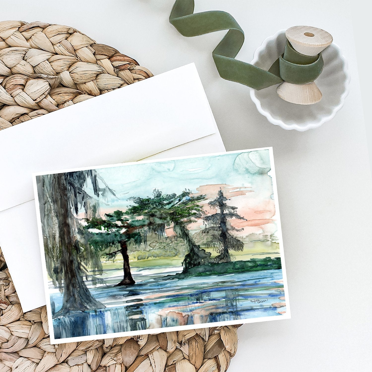 In the Swamp Greeting Cards Pack of 8 Blank Cards with Envelopes Whimsical A7 Size 5x7