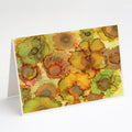 Abstract Flowers in Yellows and Oranges Greeting Cards Pack of 8 Blank Cards with Envelopes Whimsical A7 Size 5x7