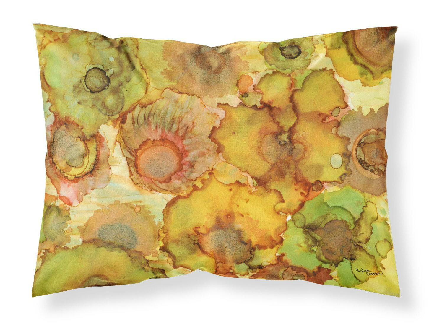 Abstract Flowers in Yellows and Oranges Standard Pillowcase Lightweight Super Soft Easy Care Decorative Artwork Pillowcase, Standard