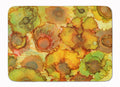 Abstract Flowers in Yellows and Oranges Memory Foam Kitchen Mat Machine Washable Anti-Fatigue Cushion Comfort Bath or Kitchen Rug