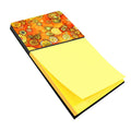 Abstract Flowers in Oranges and Yellows Watercolor Sticky Note Holder Refillable Dispenser Desk Accessory 3x3 Pad Gift