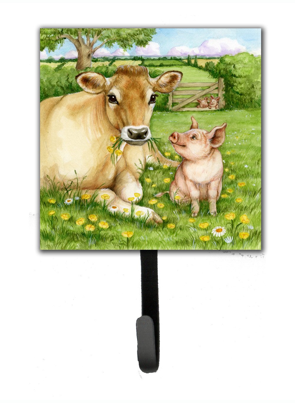 Pigs and Cow Good Friends Leash or Key Holder Wall Hooks, Key Hooks Holder, Coat Rack Wall Mount, Coat Hooks, Hooks for Hanging Keys, Towels, Aprons, Leashes