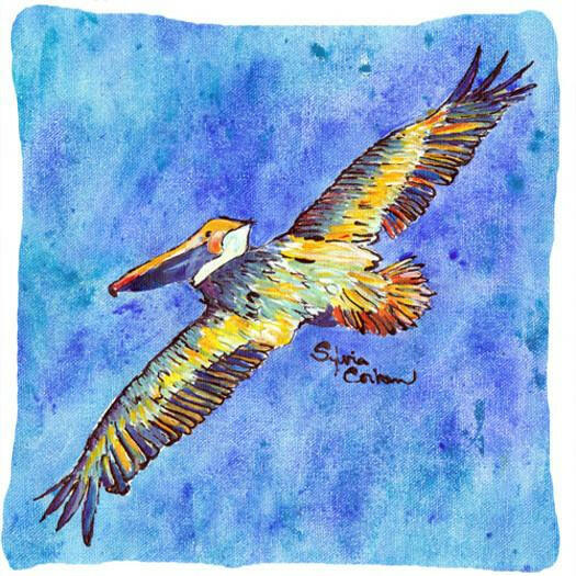 Pelican Decorative Throw Pillow 14x14 Indoor Outdoor Accent Cushion, Fabric Cover with Insert for Sofa, Bed, Porch & Living Room
