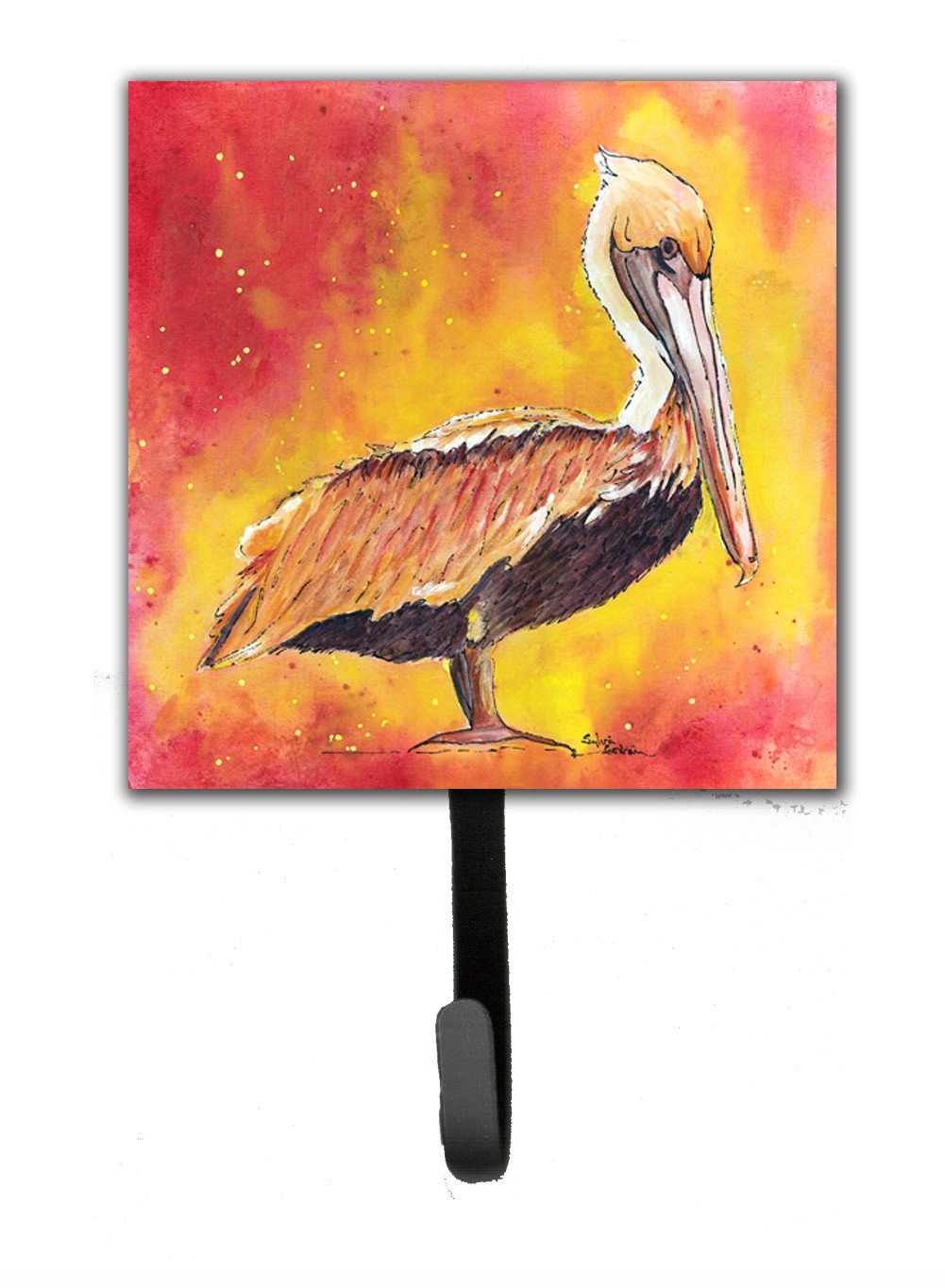 Brown Pelican Hot and Spicy Leash or Key Holder Wall Hooks, Key Hooks Holder, Coat Rack Wall Mount, Coat Hooks, Hooks for Hanging Keys, Towels, Aprons, Leashes